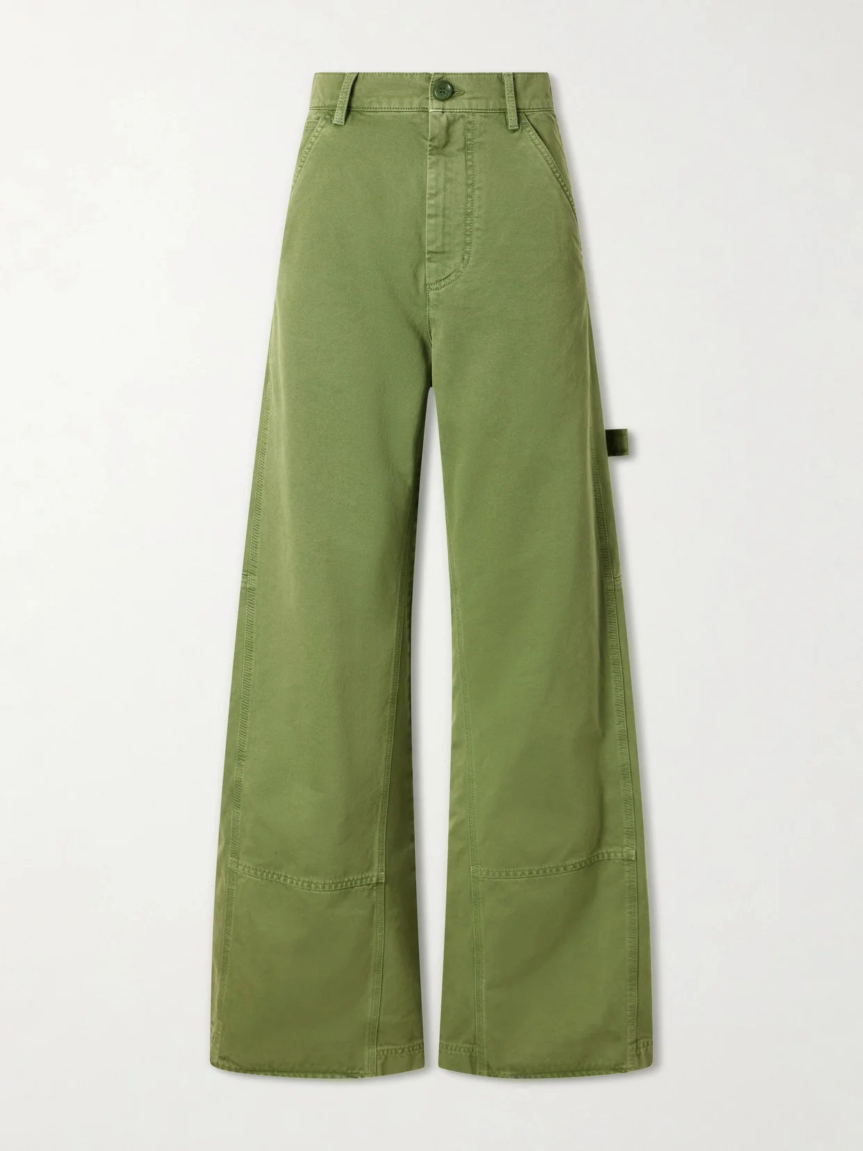 Cotton-drill Wide-leg Cargo Pants - 1