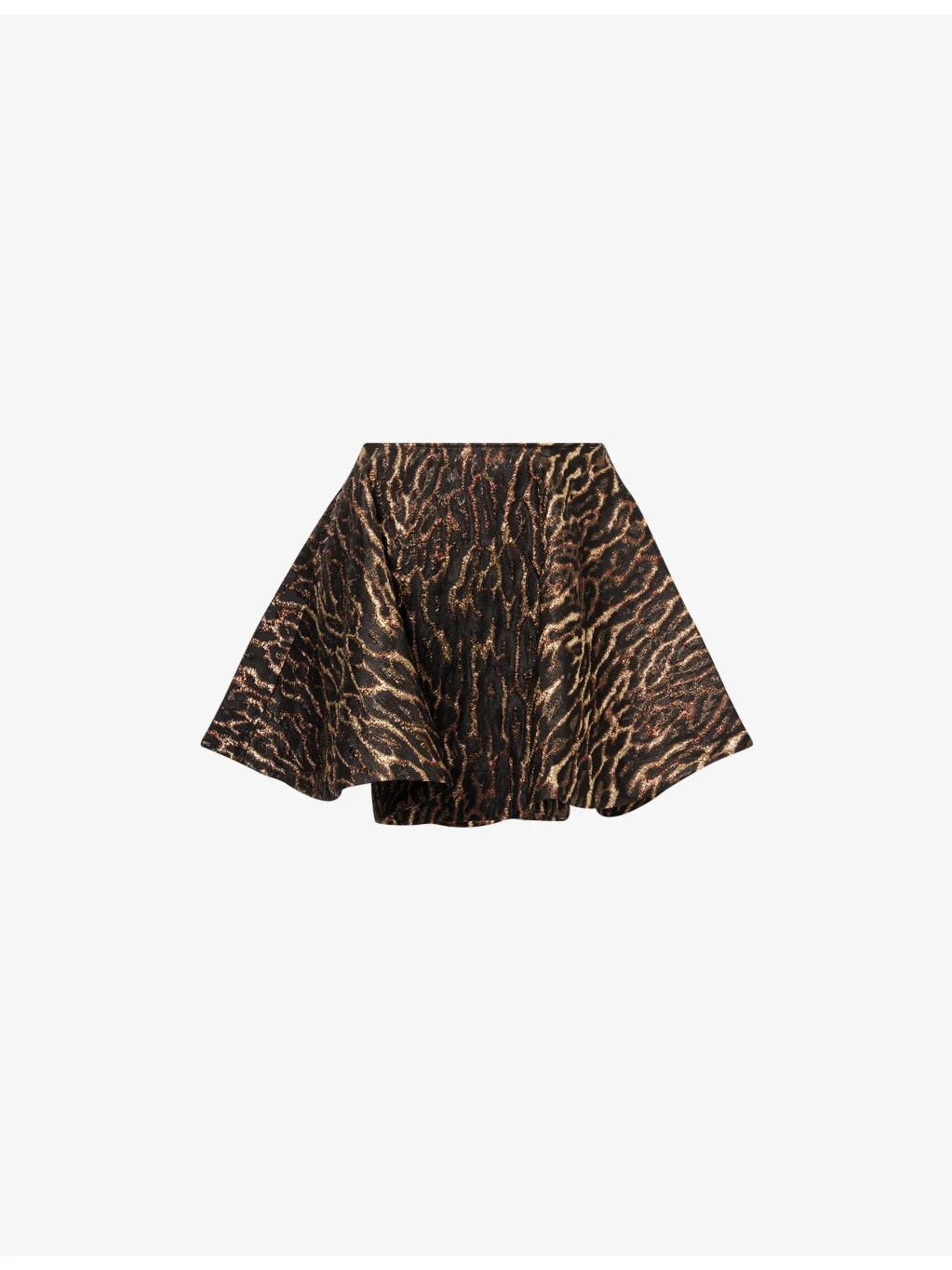 Textured-Pattern Circle Jacquard Mini Skirt - 1