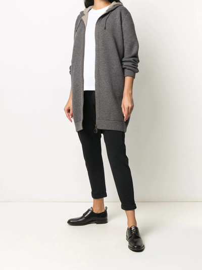 Brunello Cucinelli elongated zipped hooded cardigan outlook