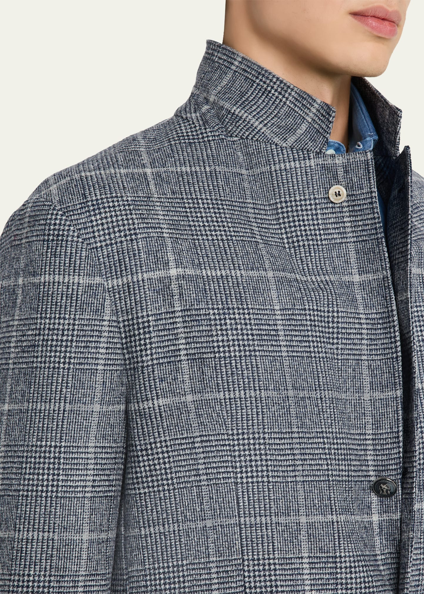 Men's Overplaid Metal-Button Sport Coat - 6