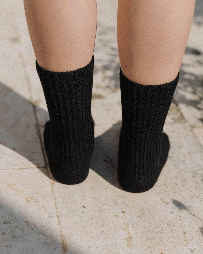 Rib Overankle Socks - Recycled Cashmere Rib 6