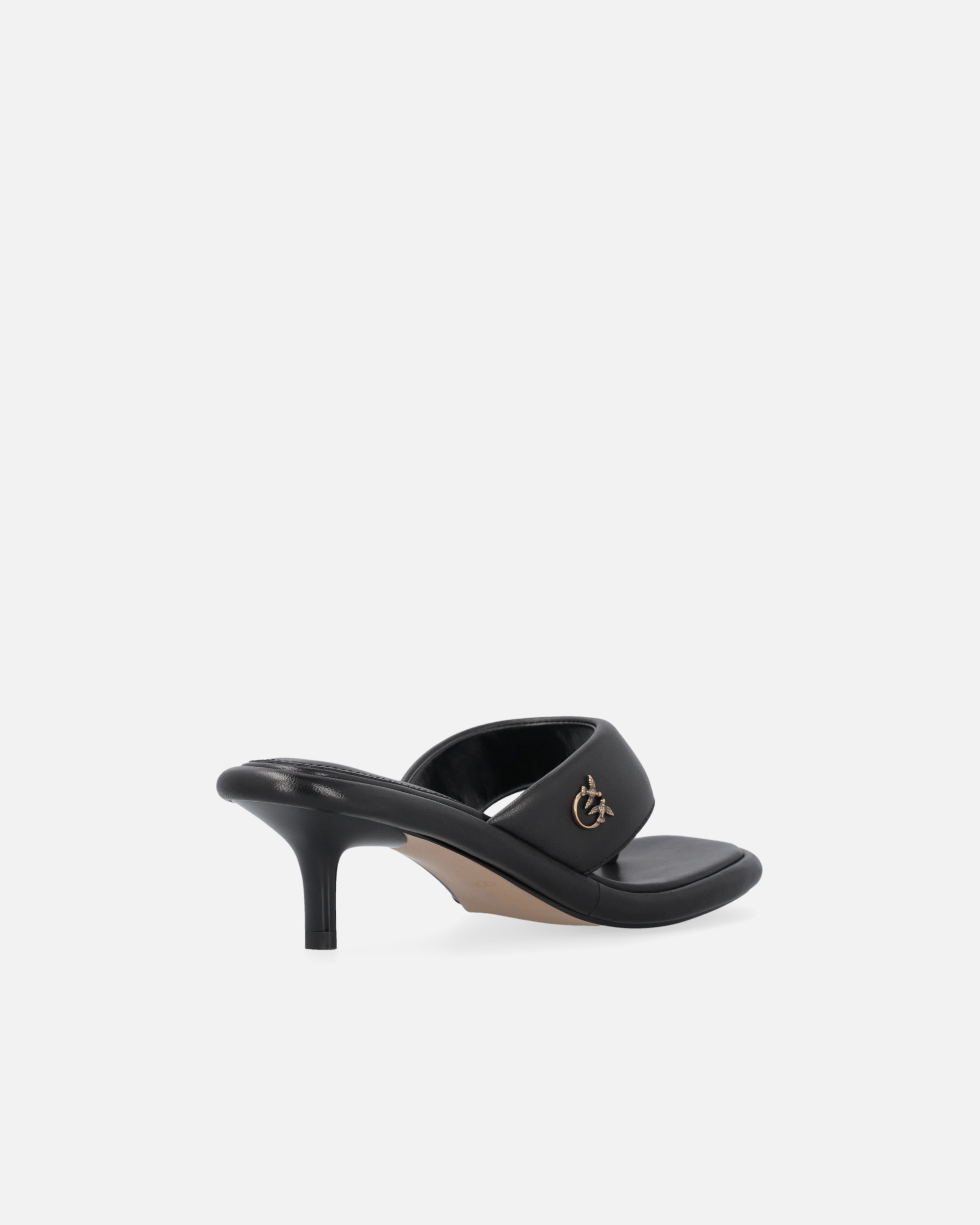 NAPPA LEATHER THONG SANDALS WITH HEEL - 3
