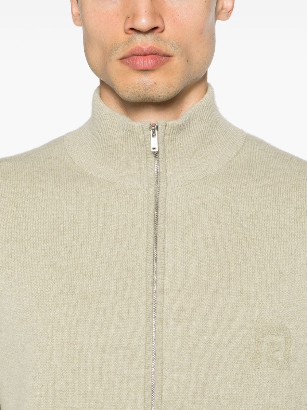 zip-up merino cardigan - 5