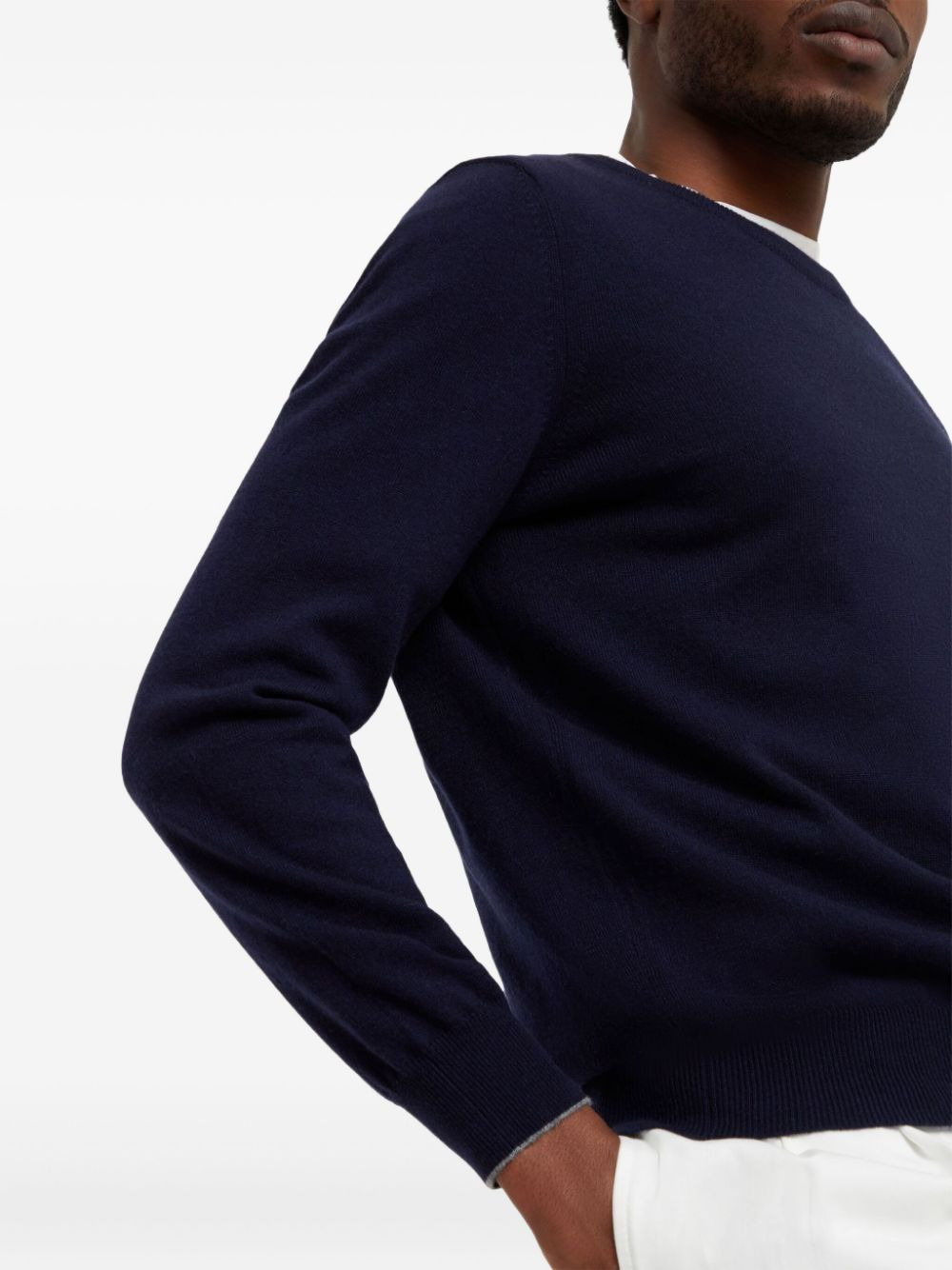 crew neck slim-fit jumper - 5
