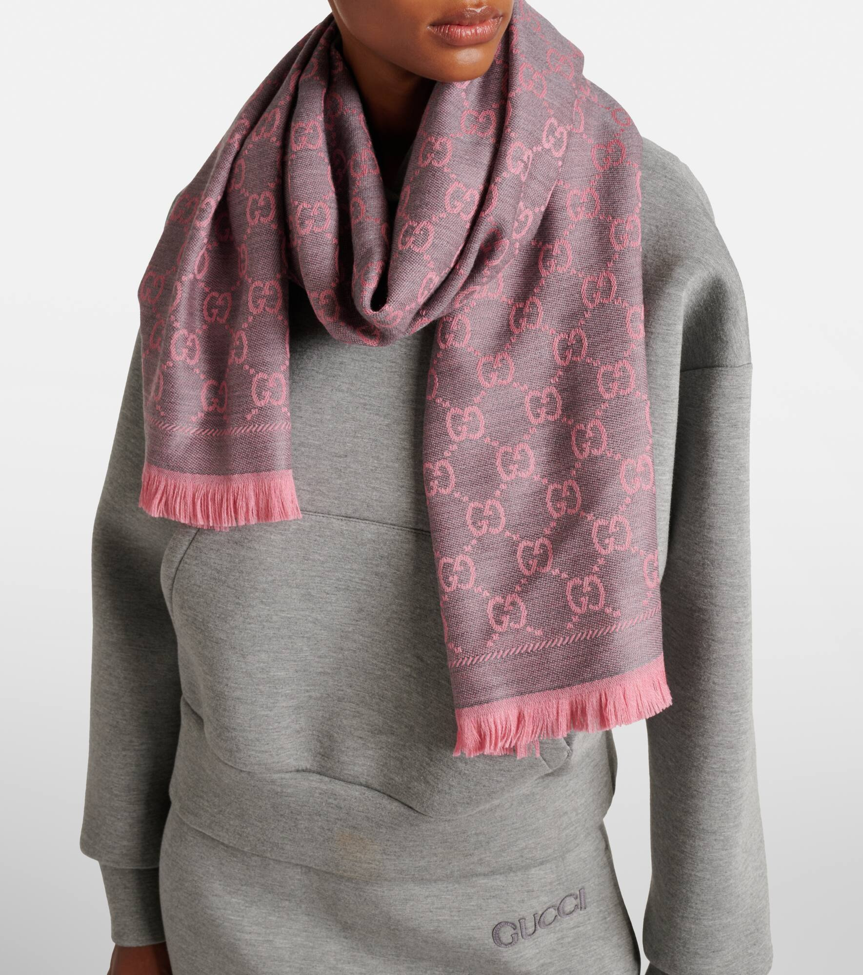 GG wool jacquard scarf - 2