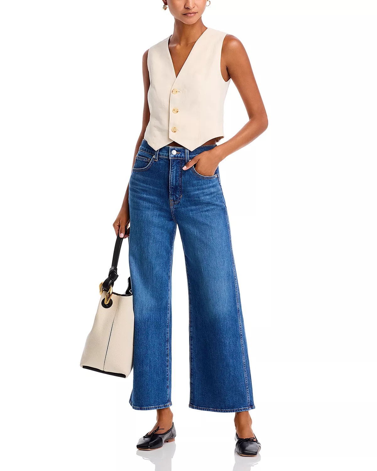 Taylor High Rise Wide Leg Jeans in Serendipity - 2