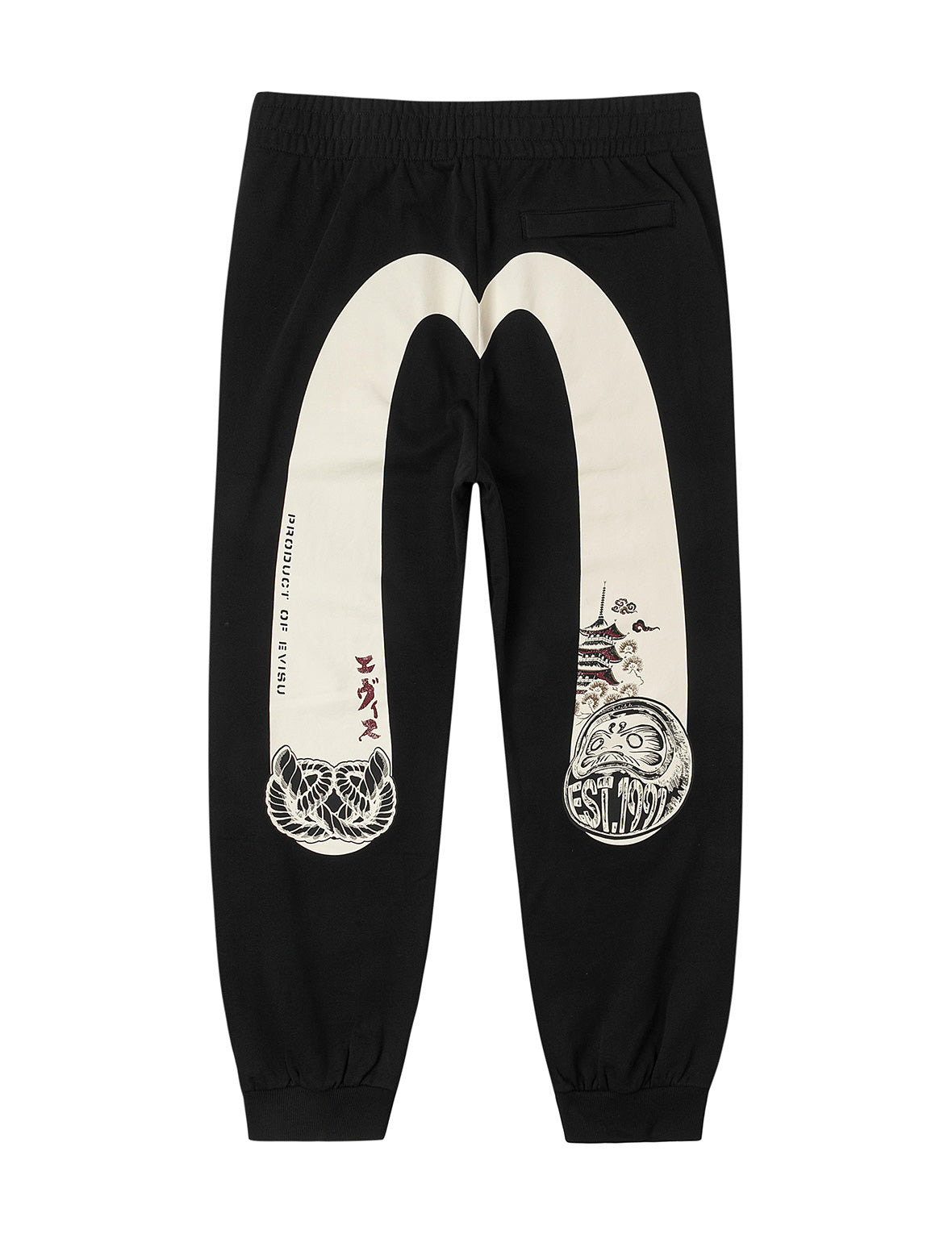 Daruma and Wheel of Wisdom Daicock Print Straight Fit Sweatpants - 2