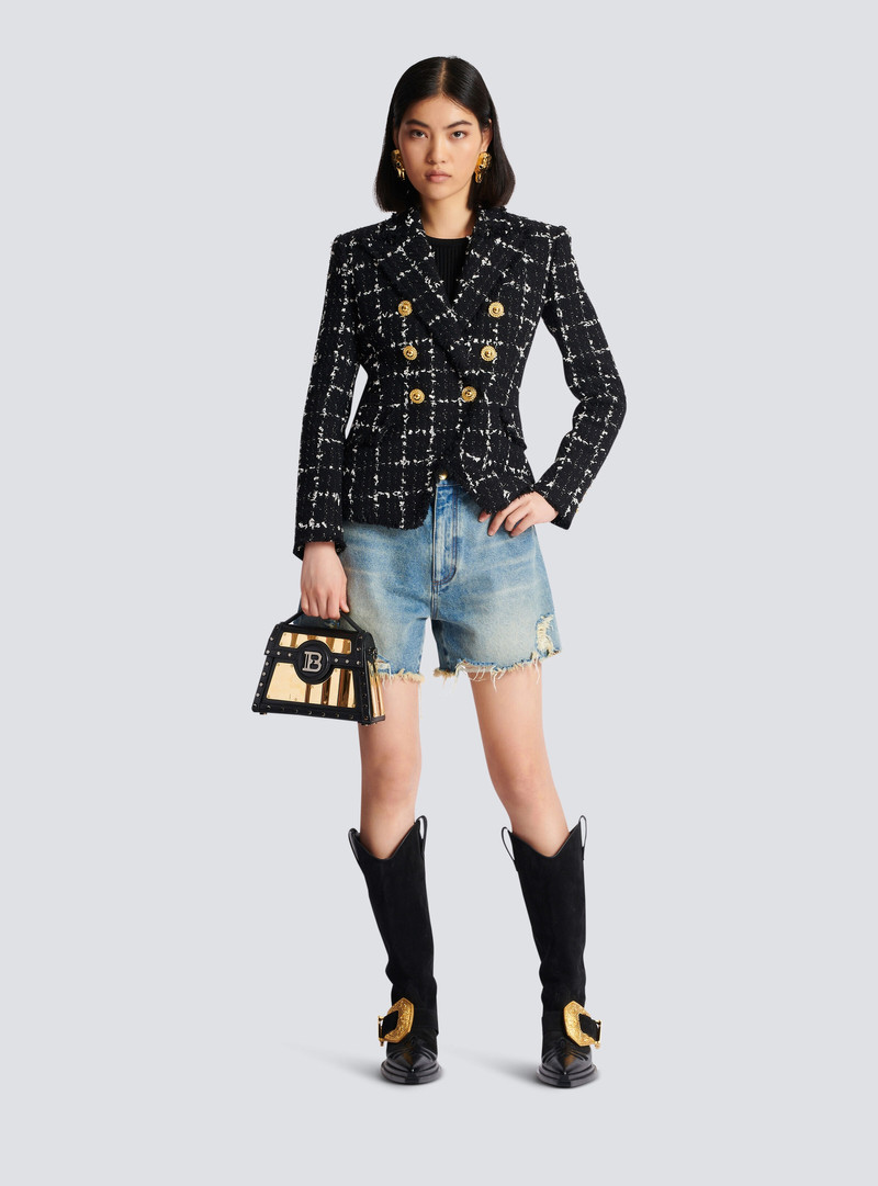 Balmain Check tweed 6-button jacket outlook
