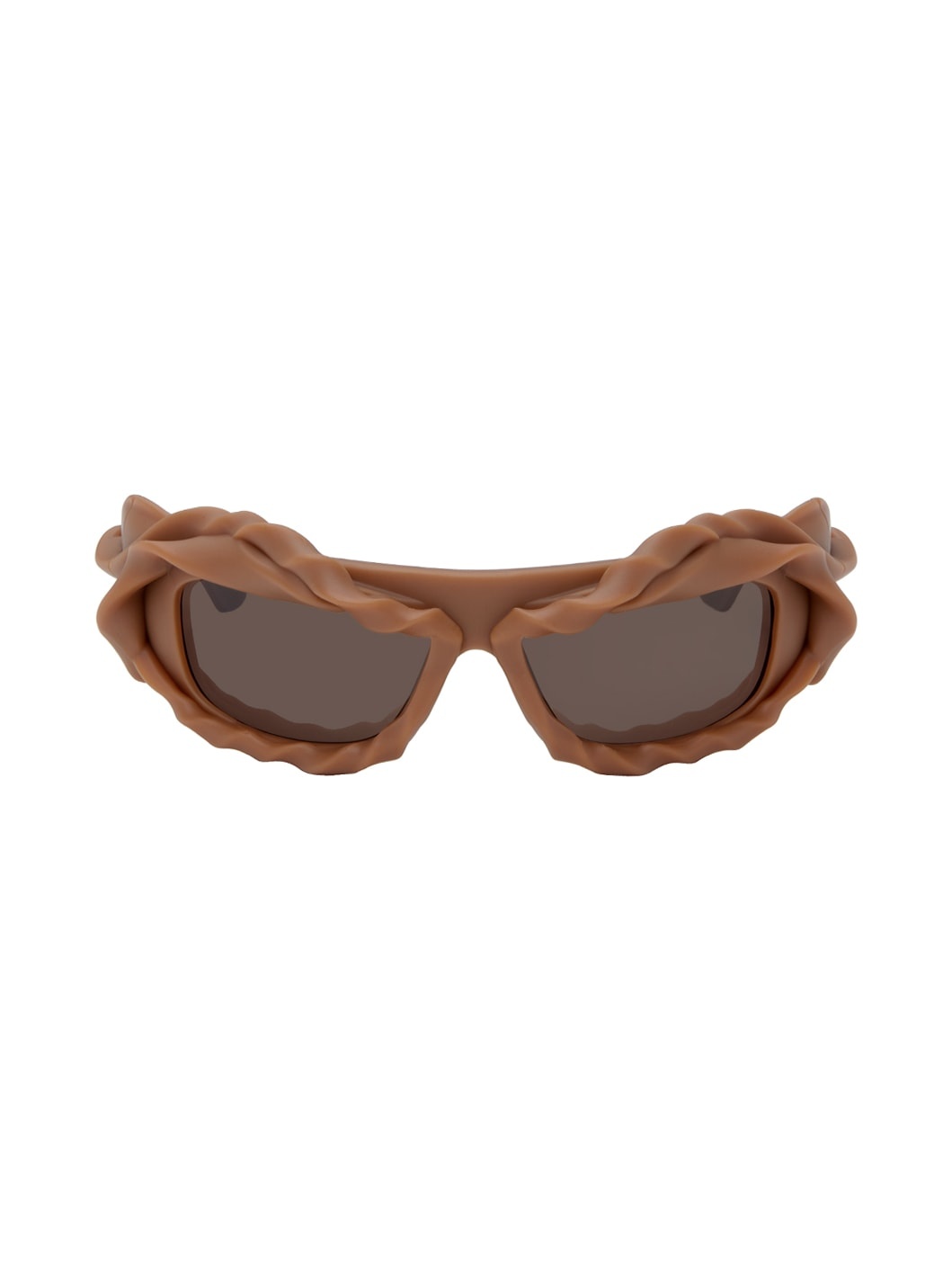 SSENSE Exclusive Brown Twisted Sunglasses - 1