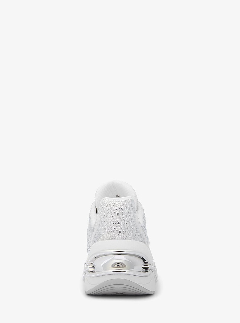 Toni Embellished Linen Blend Trainer 3