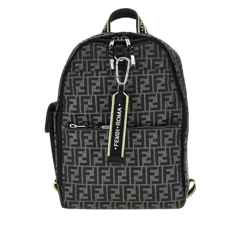 Fendi Fendi Climb FF Technical Fabric Backpack Brown - 1