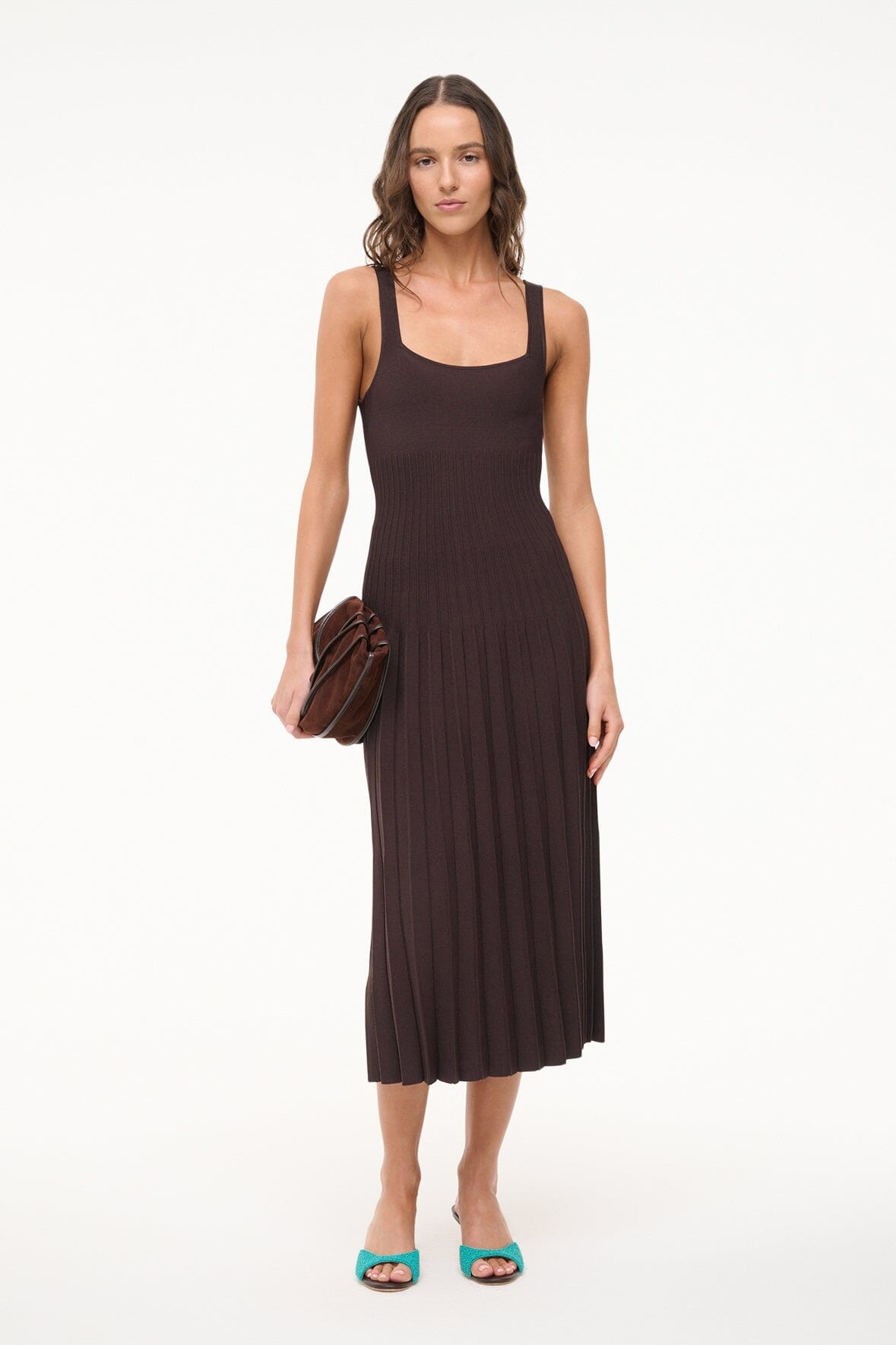 STAUD ELLISON DRESS EARTH - 6
