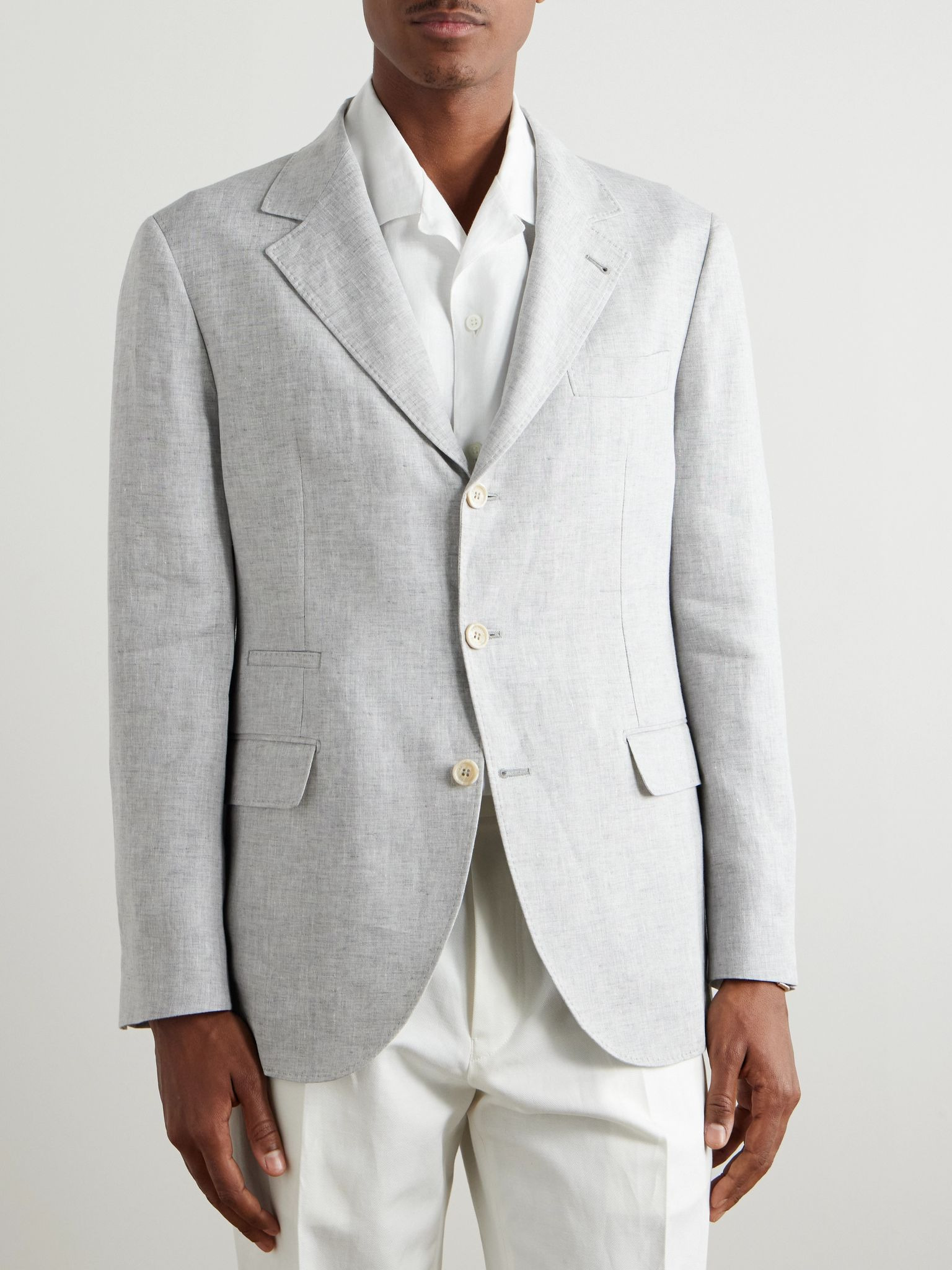 Linen Blazer Gray - 3
