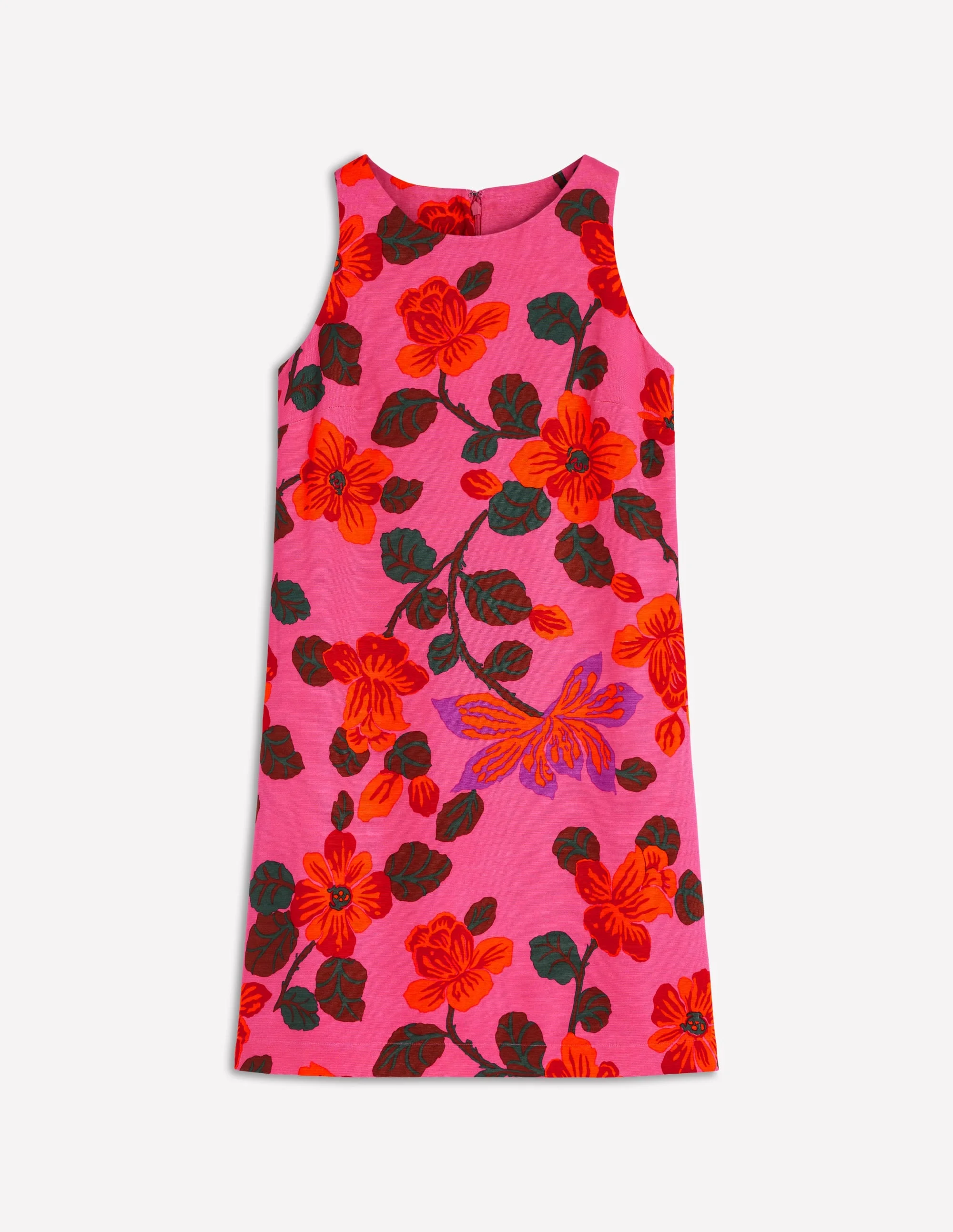 Classic Shift Dress-Pink, Elaborate Blossom - 1