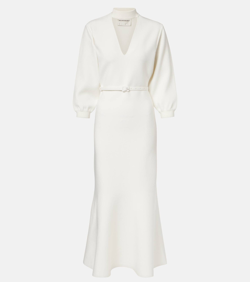 Cutout knitted belted midi dress 1
