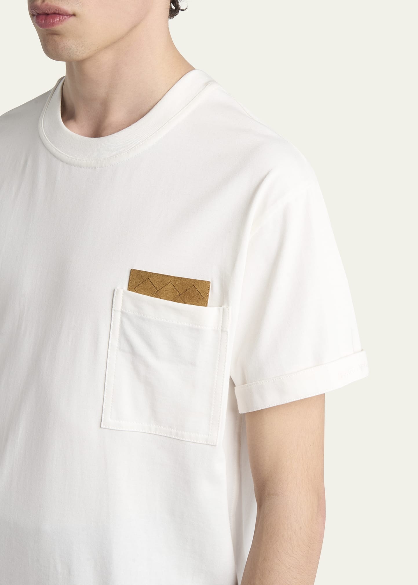 Men's Pima Cotton Jersey Intrecciato-Pocket T-Shirt - 5