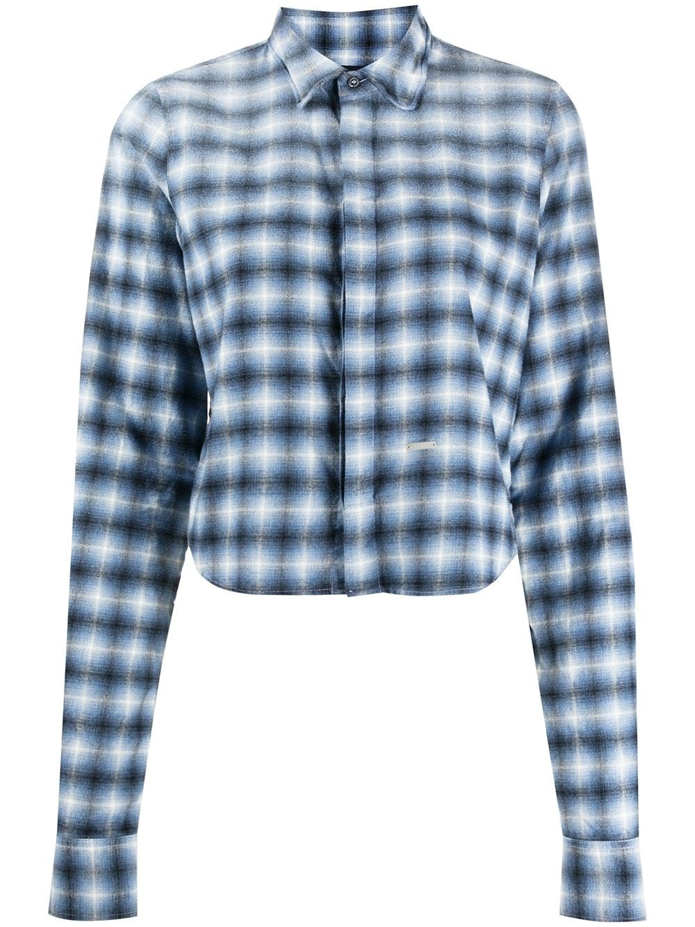 plaid button-front shirt - 1