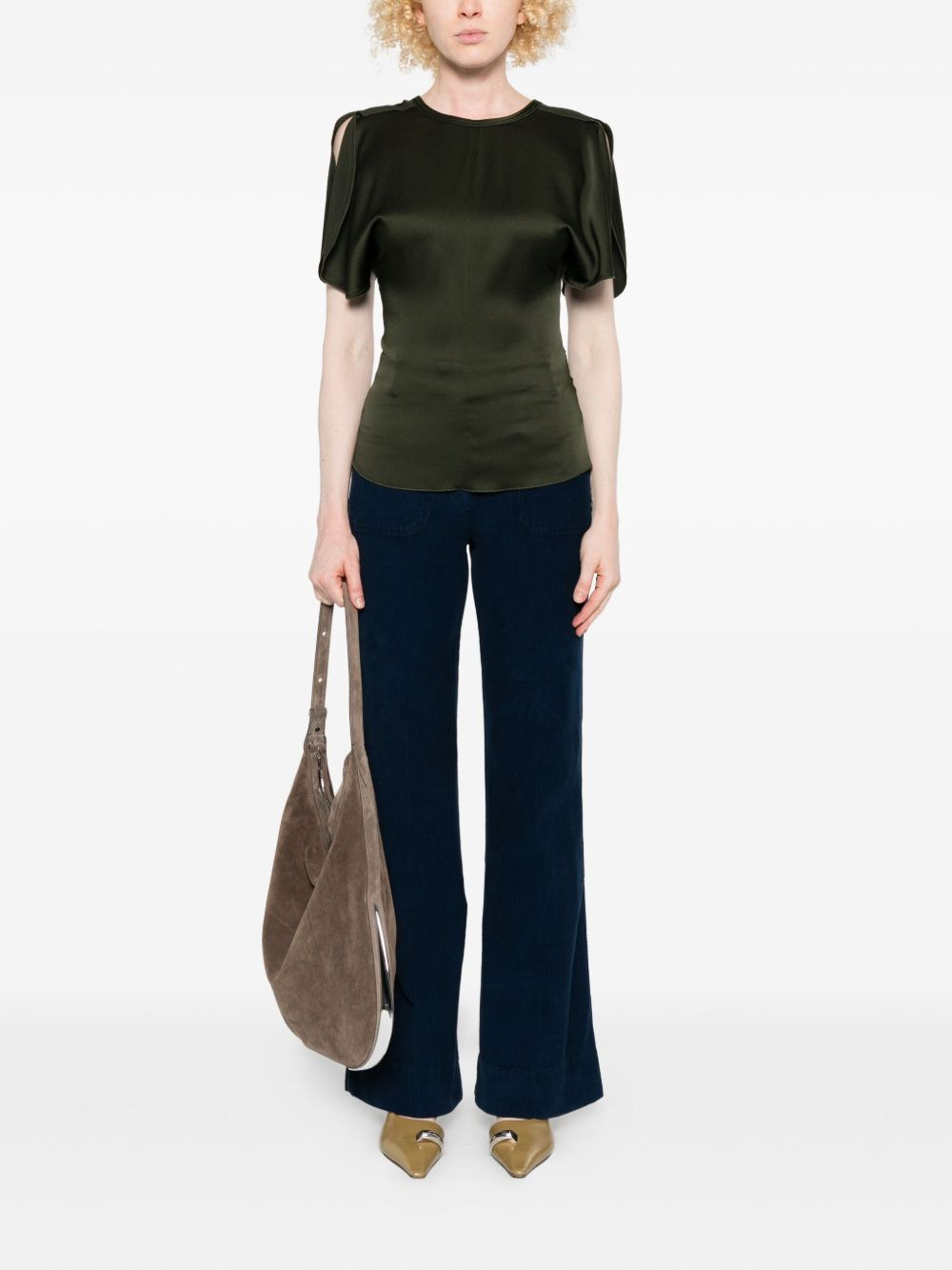 corduroy front-pocket trousers - 2
