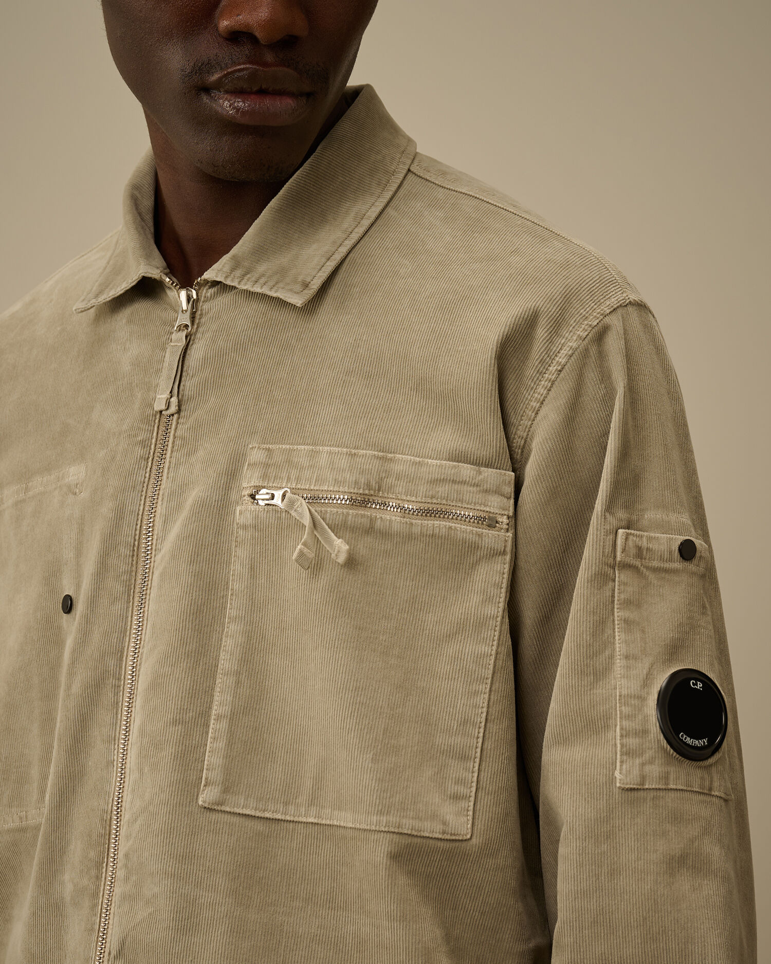 Corduroy Lens Zipped Overshirt - 5