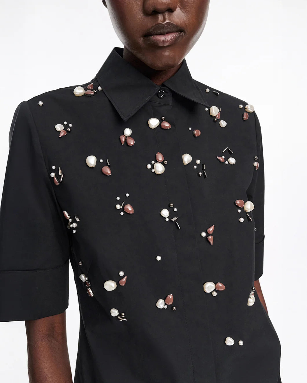 POPLIN POWER BLOUSE PURE BLACK - 5