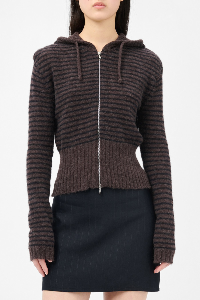 Compact Hood Dirt Stripe Fuzzy Alpaca 4