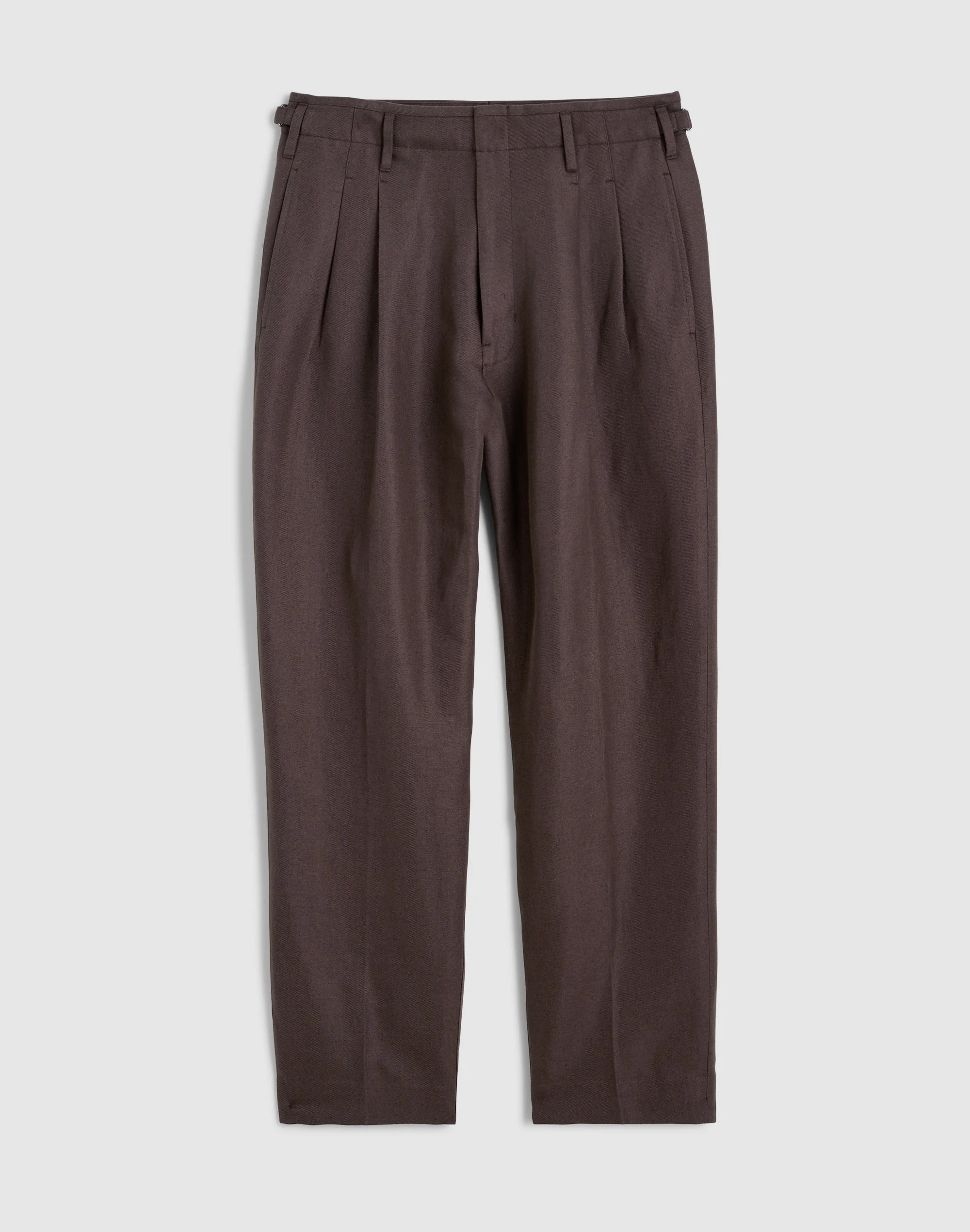 Double-Pleated Trousers in Linen-Cotton Blend - 1