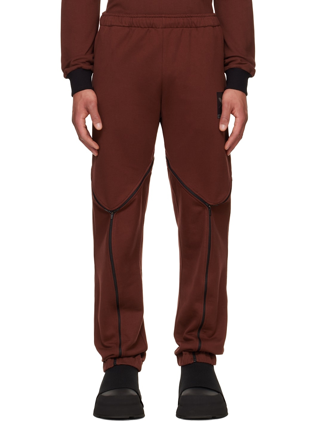 Burgundy Tri Zip Sweatpants - 1