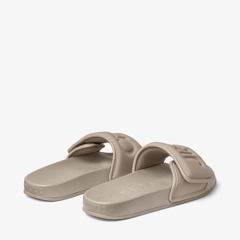 JIMMY CHOO Fitz/F
Taupe Puffed Logo Lycra Slides outlook