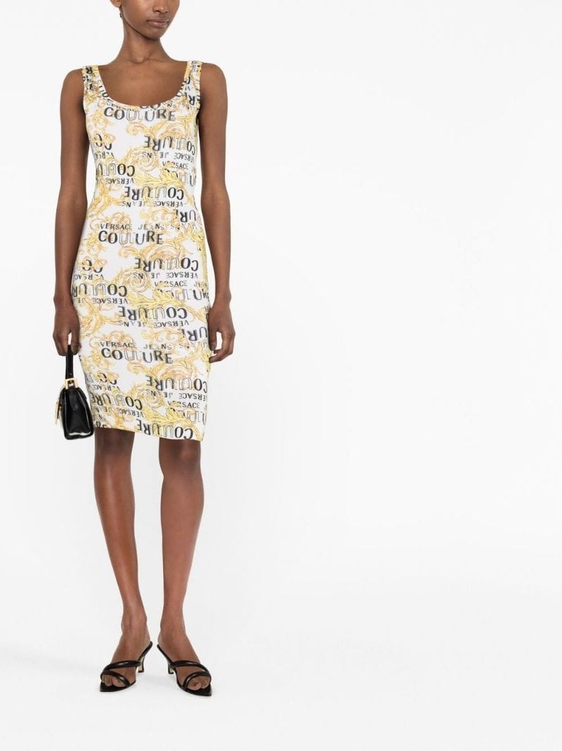 logo-print midi dress - 2