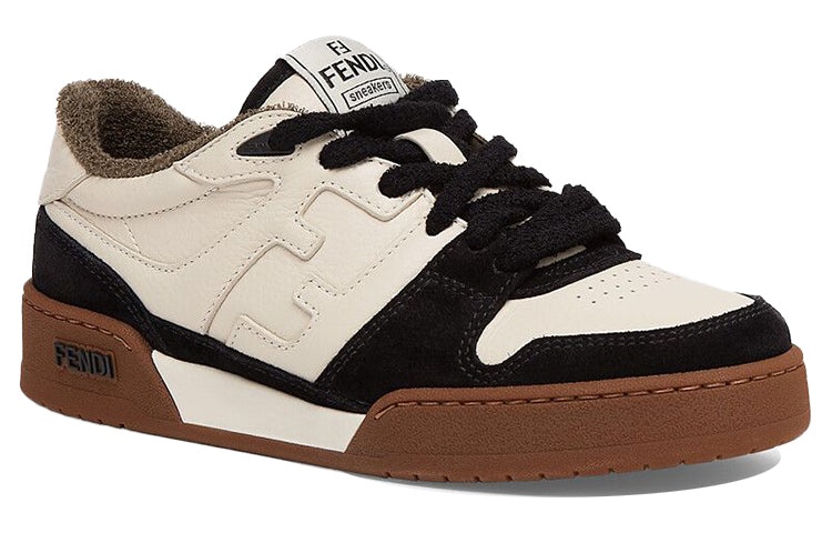 (WMNS) FENDI Match Low Top Suede 'Black Beige' 8E8252AHH2F1FZB - 3