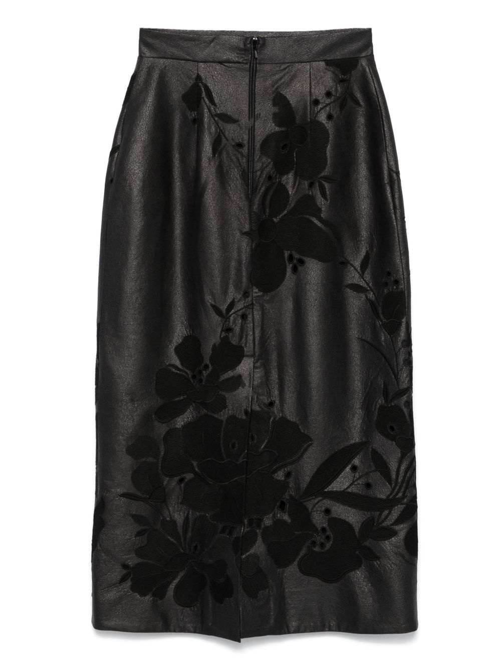 embroidered faux-leather maxi skirt - 2
