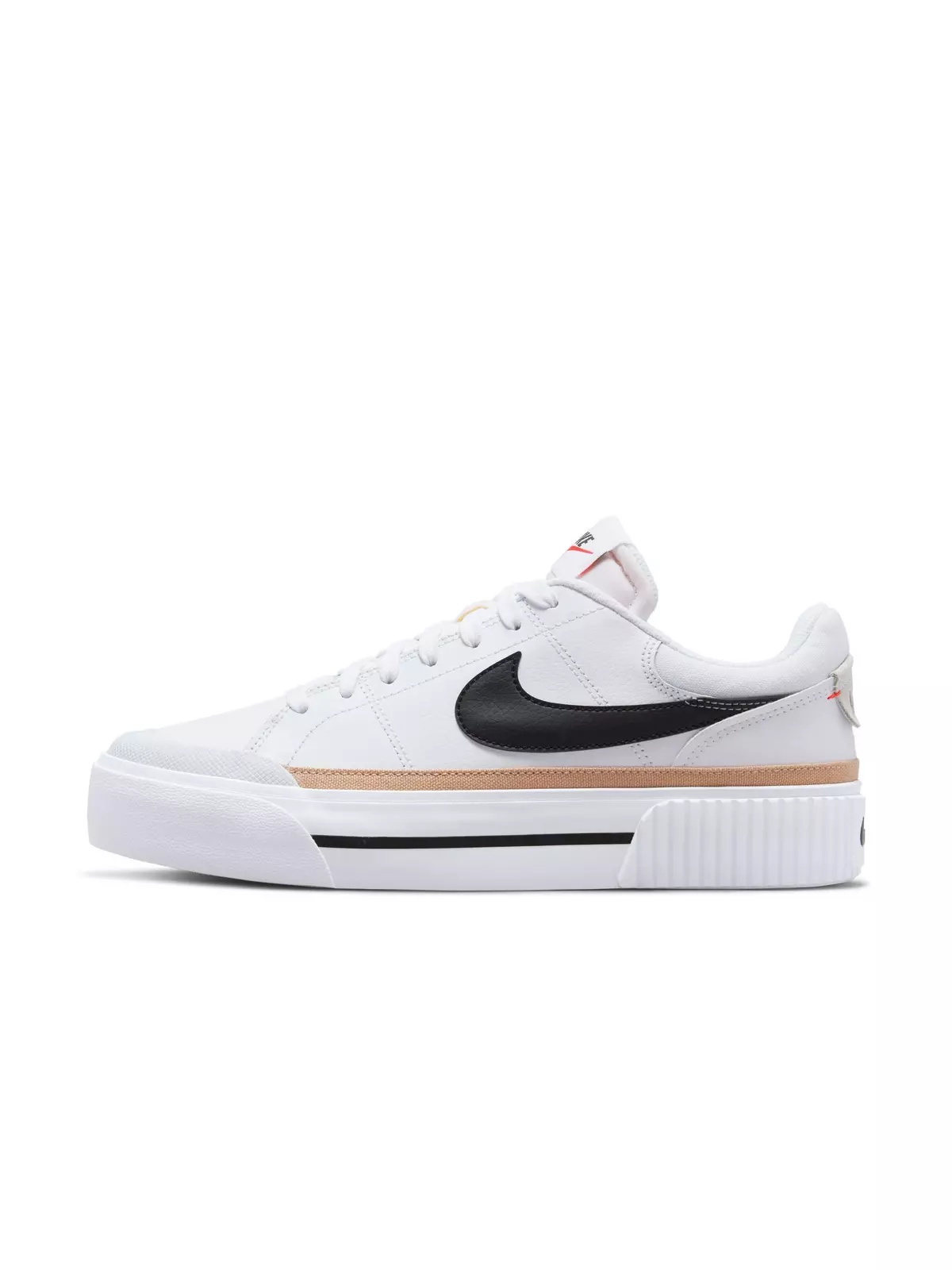 Court Legacy Lift "White/Black/Hemp/Team Orange" Women's Shoe - 4