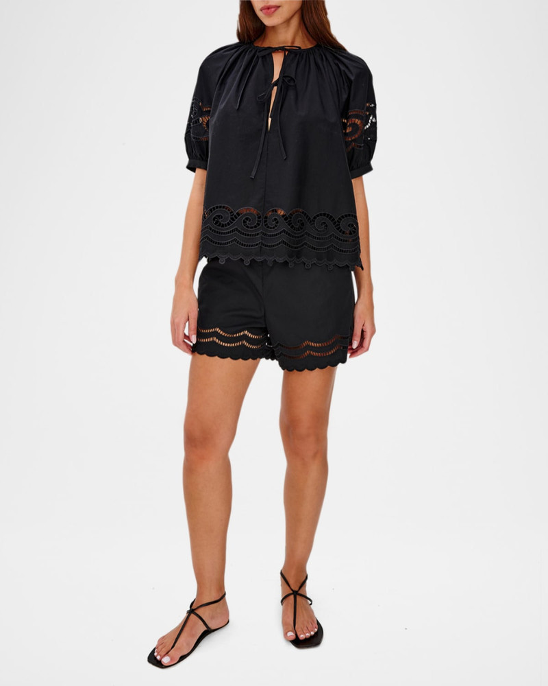 Rails Armanda Embroidered Drawstring Shorts outlook