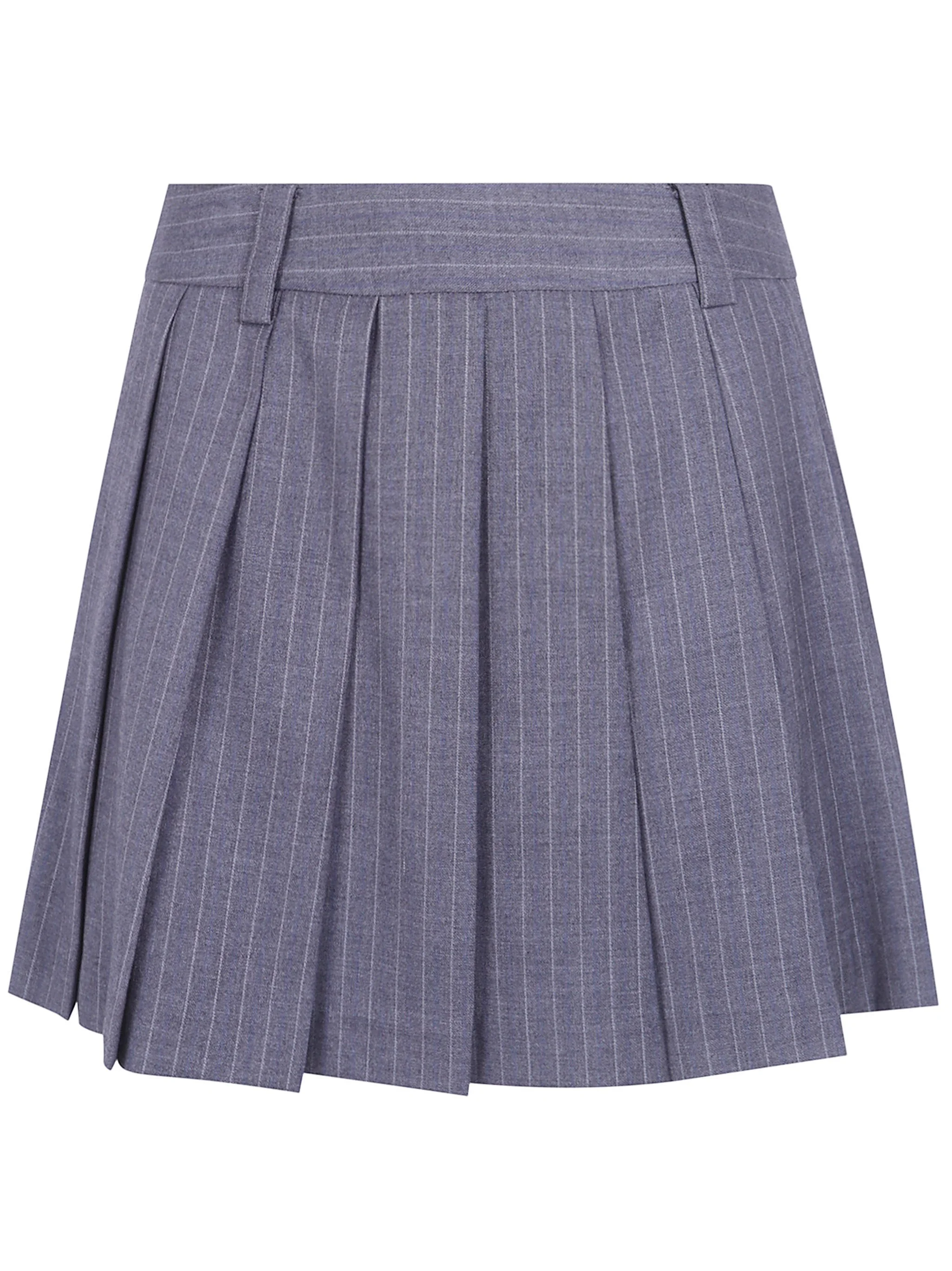 Mini Pleated Skirt Pleats Mini Striped Skirt - 1