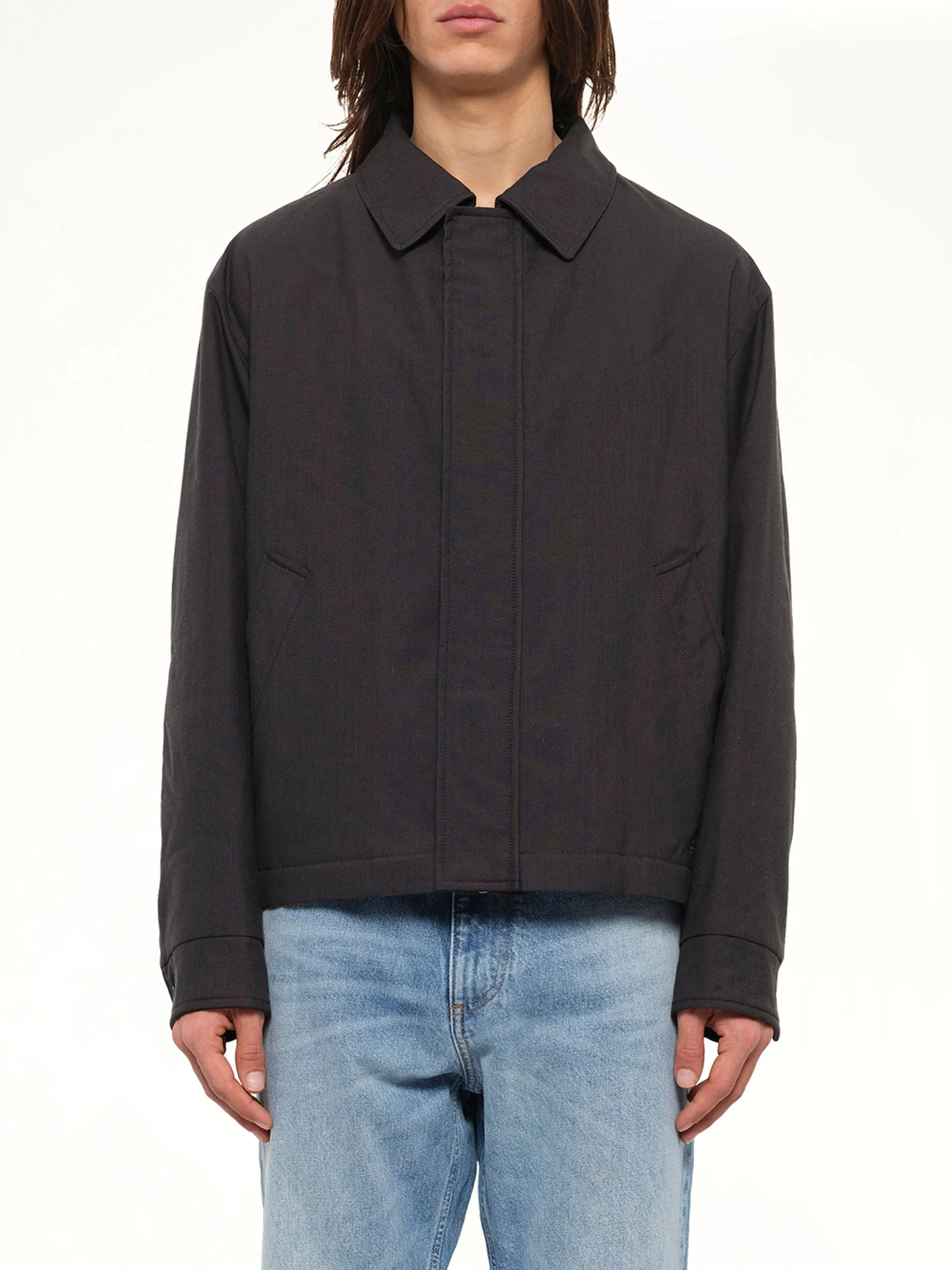 Wool Shirting Jacket in Anthracite - 1