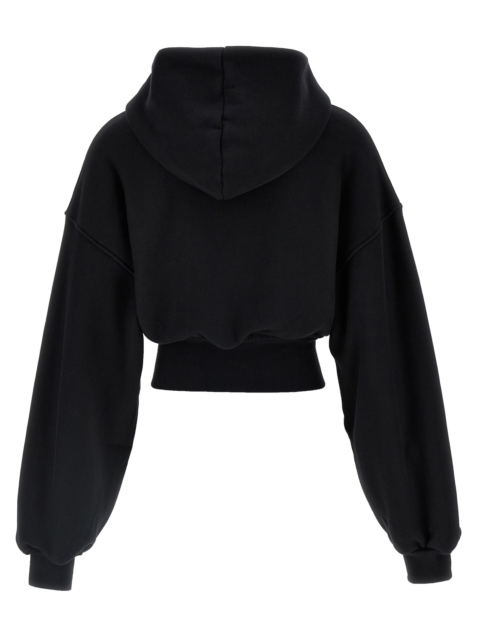 Cropped Hoodie Sweatshirt Black - 2