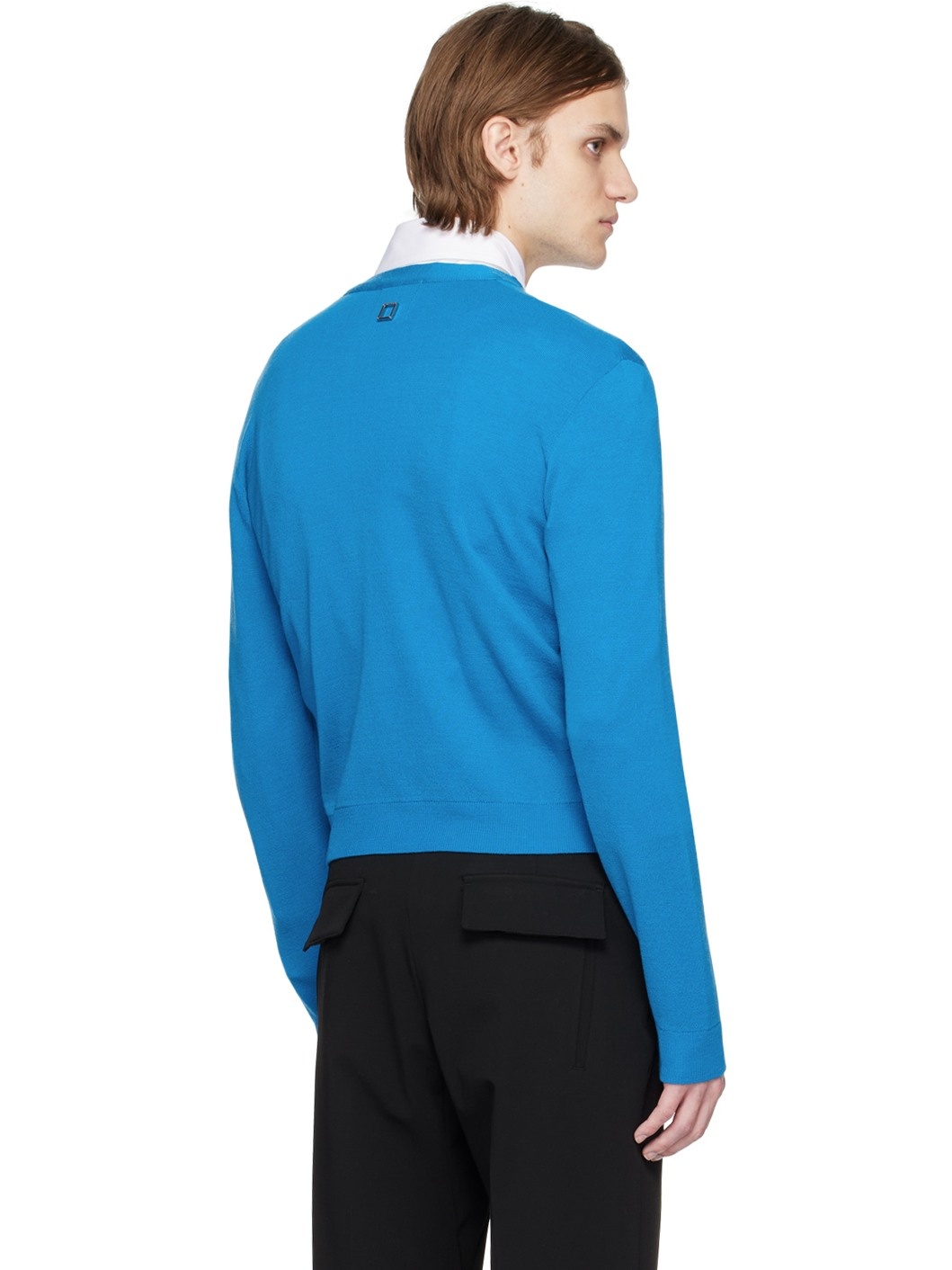Blue Cropped Cardigan - 3