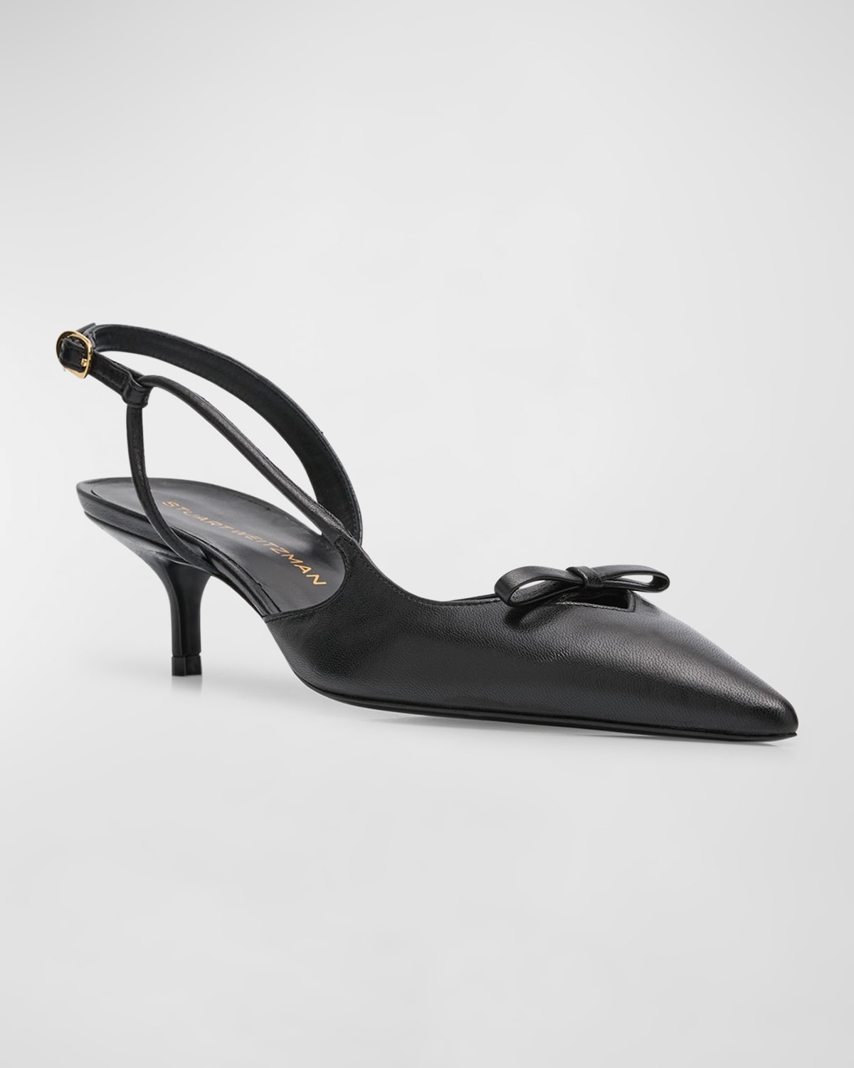 Tully Leather Bow Slingback Pumps - 3