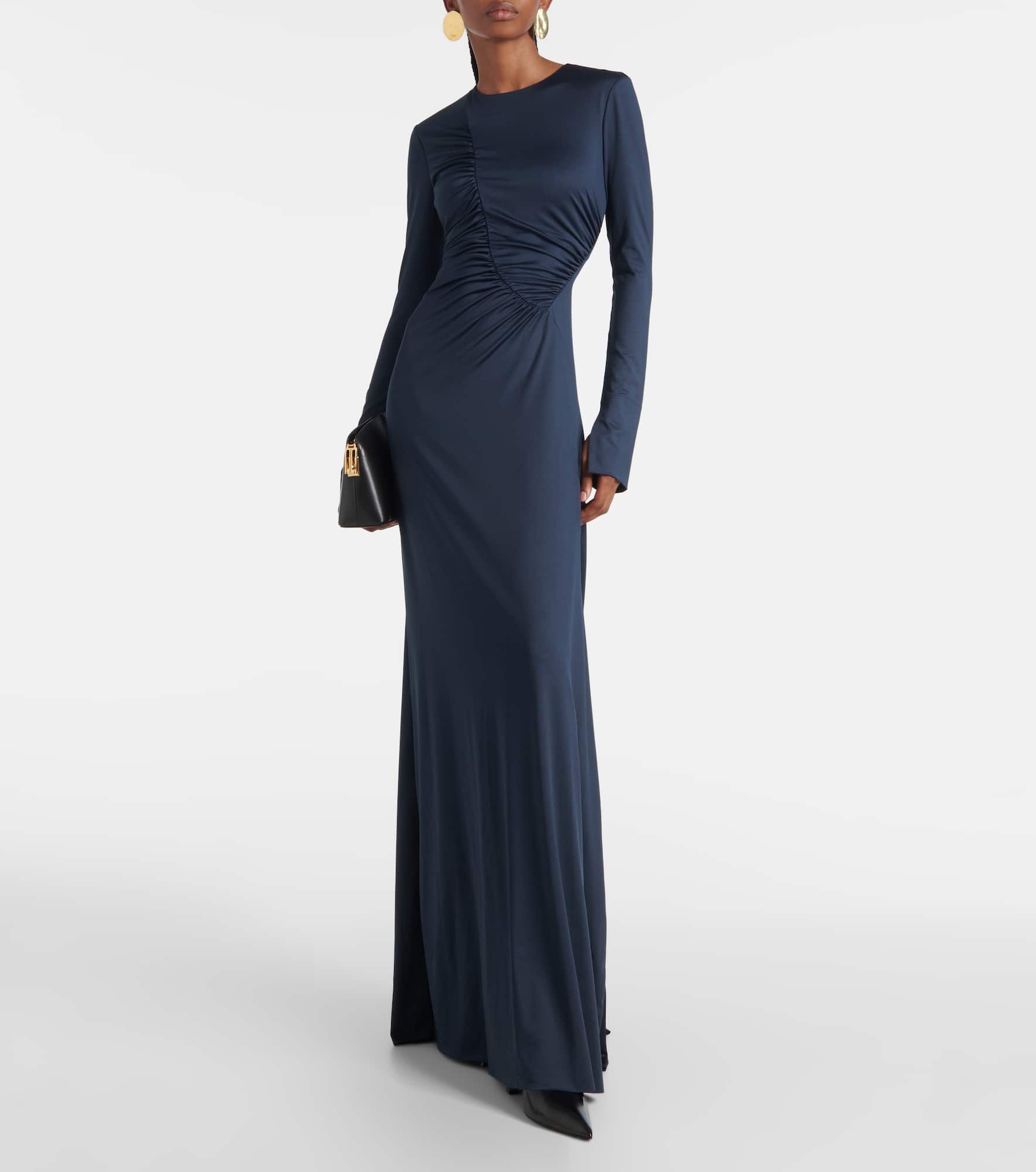 Asymmetric ruched jersey gown - 2