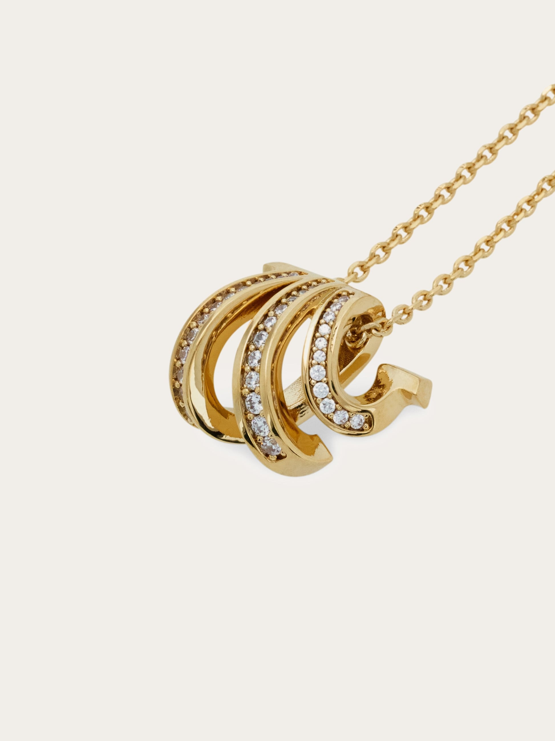 Triple Gancini pendant necklace - 4