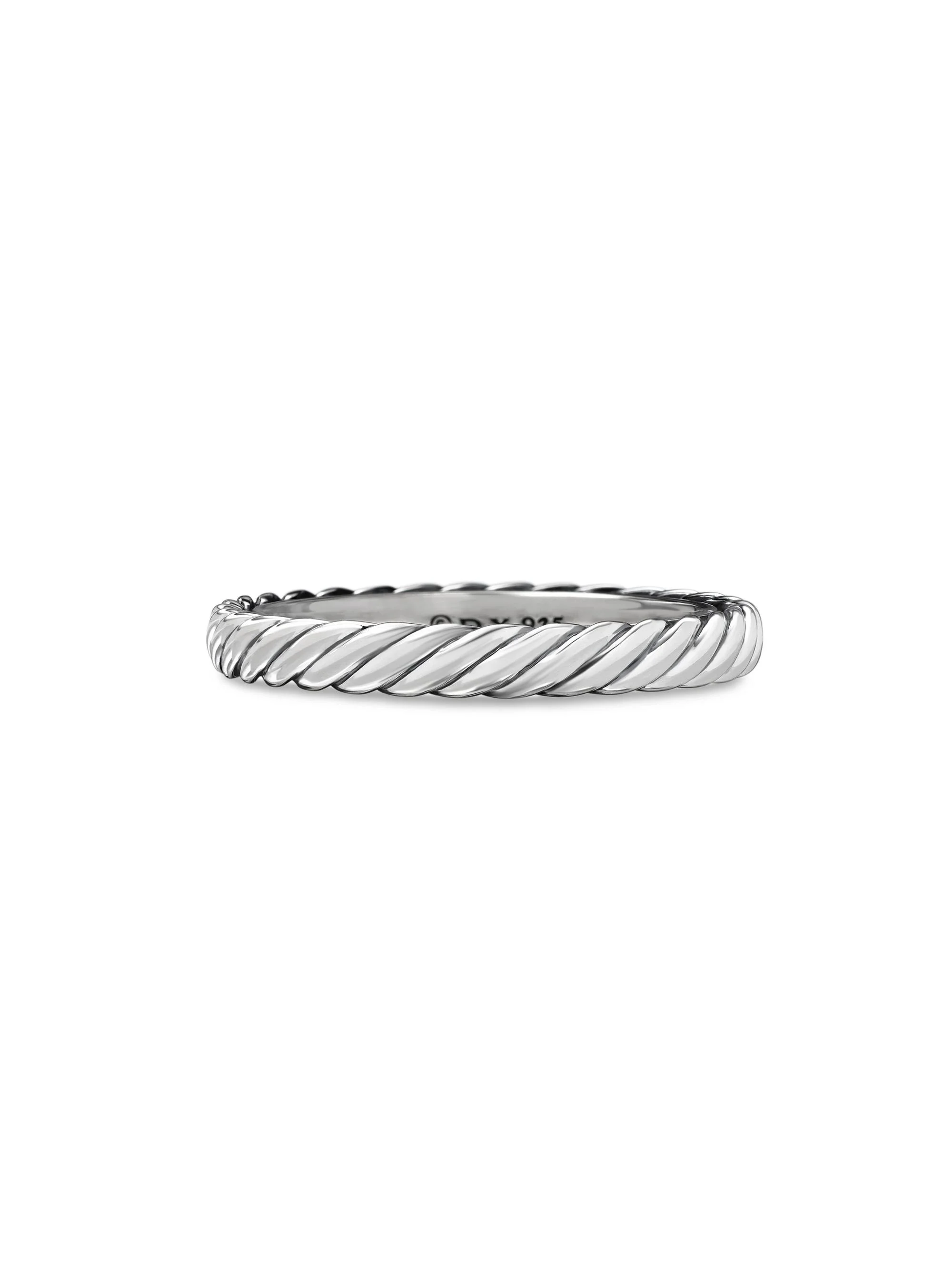 Women's Cable Collectibles Stack Ring in Sterling Silver, 3mm - Silver - 1
