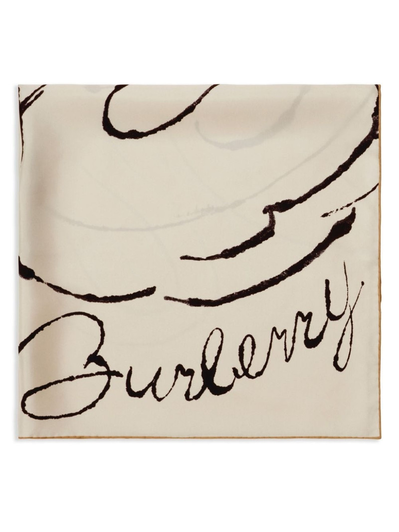 Burberry swan-print silk scarf outlook
