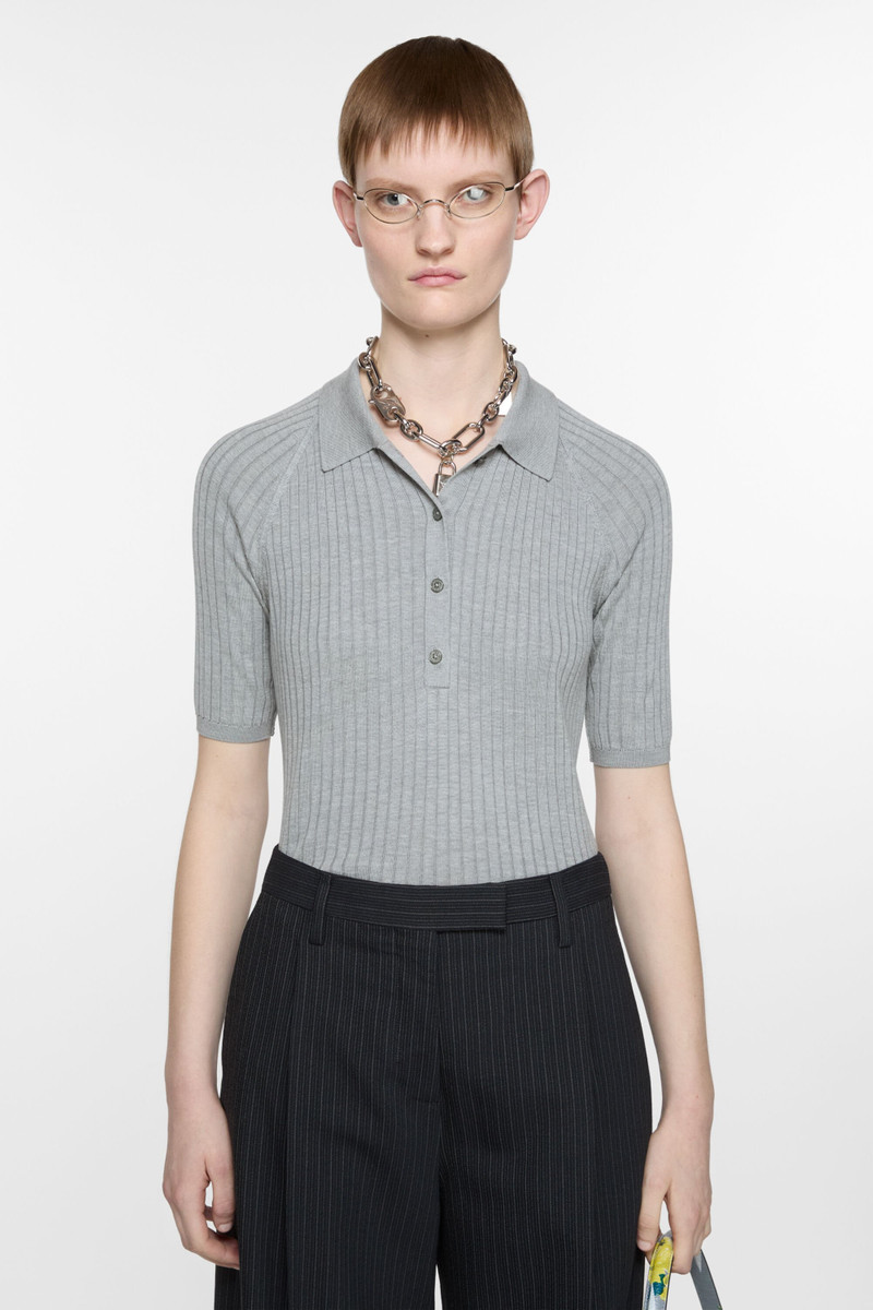Acne Studios Polo silk t-shirt - Grey outlook