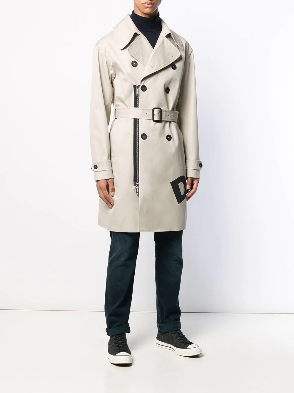 belted trench coat - 3