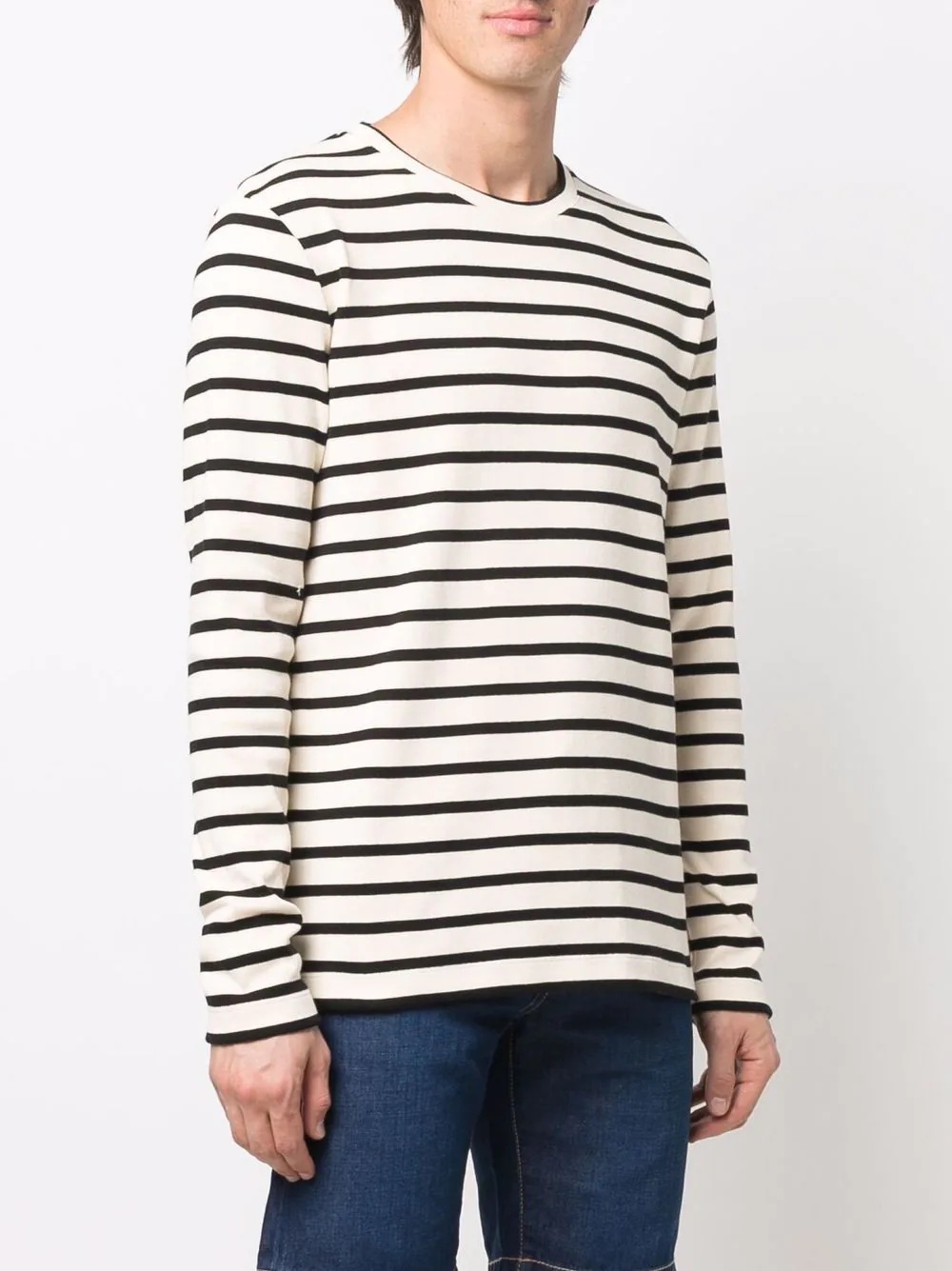 ribbed stripe-pattern knit jumper - 3