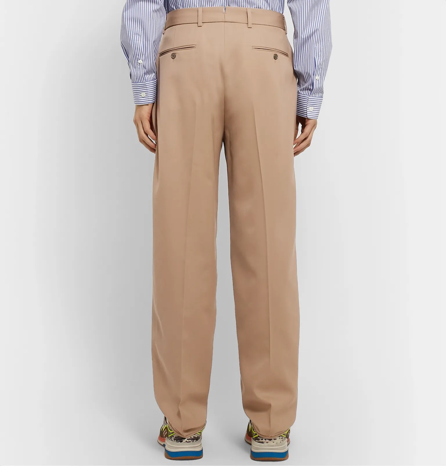 Tapered Pleated Wool-Twill Trousers - 5