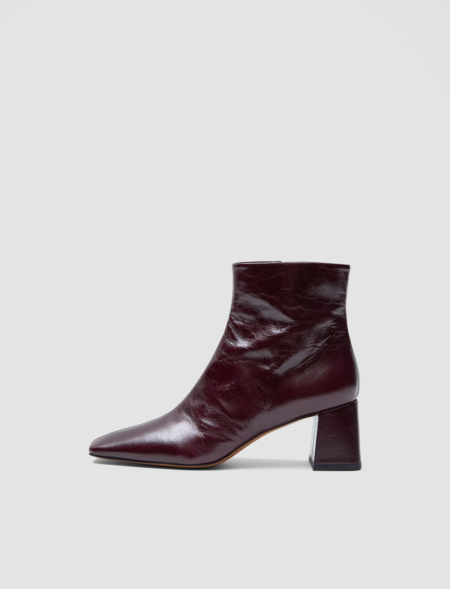 Heeled Patent Leather Ankle Boots - 1