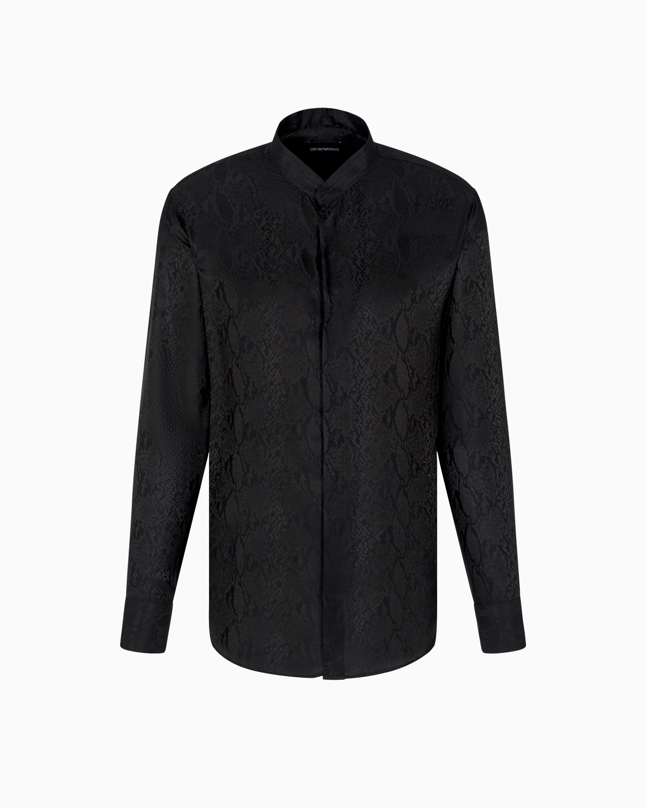 SILK-BLEND ANIMAL JACQUARD SHIRT WITH GURU COLLAR - 1