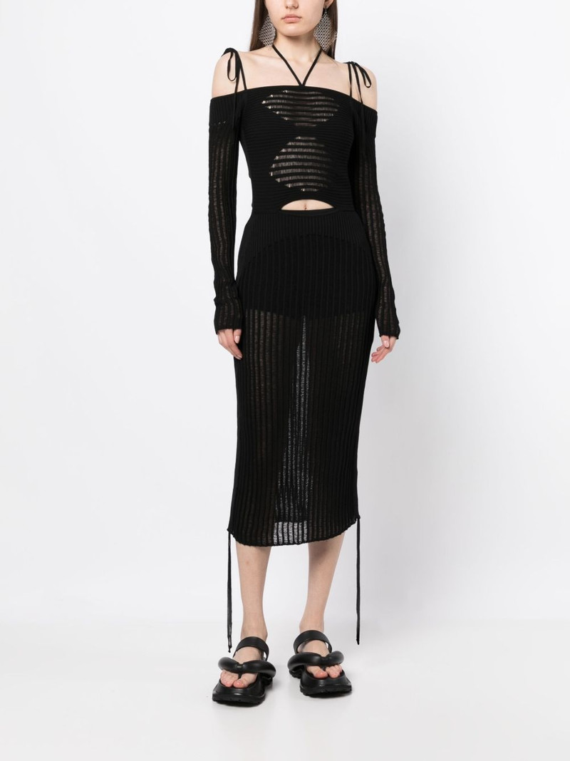 ANDREĀDAMO semi-sheer midi dress outlook