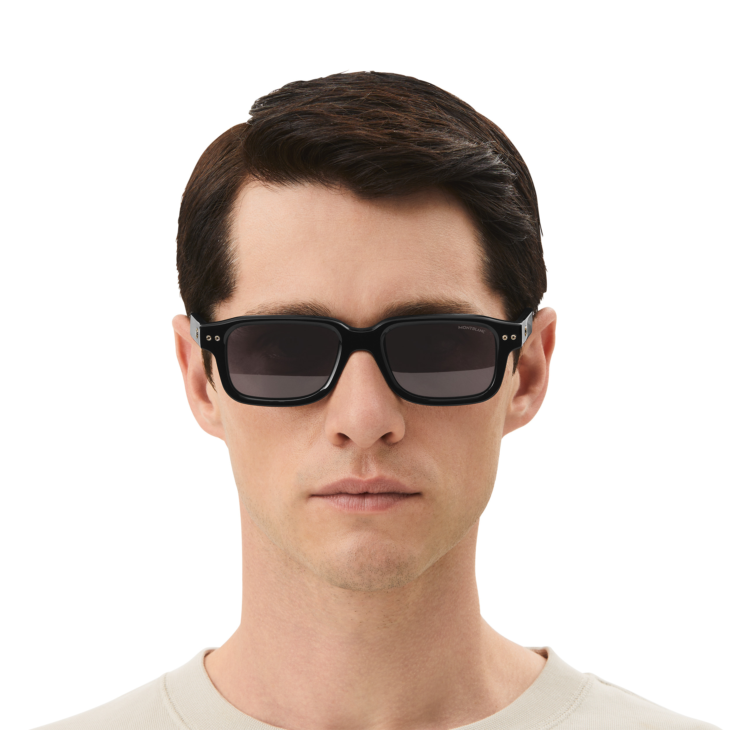 Rectangular Sunglasses with Black Acetate Frame - 5